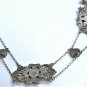 Georgian Silver & Paste Stones Chatelaine Chain Necklace