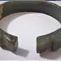 Antique Chinese Jade Open End Double Pixu Dragon Floral Carved Bangle Bracelet
