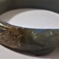 Antique Chinese Jade Open End Double Pixu Dragon Floral Carved Bangle Bracelet