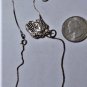 Antique Edwardian Sterling Silver Grapes Cluster Luggage Tag Pendant Necklace