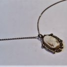 Victorian 800 Silver Marcasite Rare Minerva Cameo Pendant Necklace Grand Tour
