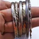 Vintage Sterling 925 Silver Bangles Stack Lot Collection MEXICO & ITALY