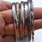 Vintage Sterling 925 Silver Bangles Stack Lot Collection MEXICO & ITALY