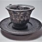 Antique Rare Pierre De La Mer Morte Hand Carved Teacup/Saucer 19th C. Holy Land