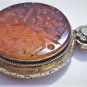 Antique Neo Babylonian Carnelian Hunter Intaglio Large Silver Pendant