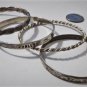 Vintage Sterling Silver MEXICO Stamped Bangle Bracelets Lot Collection 58.3 Gr