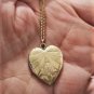 Antique 10K GF Victorian Edwardian Lg Heart Locket Pendant Necklace