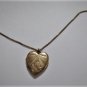 Antique 10K GF Victorian Edwardian Lg Heart Locket Pendant Necklace