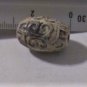 Old Tibetan Used Weathered Oily Agate Relief Carved Dzi Bead 2.5 CM