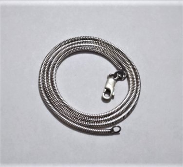 Vintage Sterling Silver Fine Link Snake Chain Necklace 19"