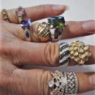 Vintage Sterling Silver Assorted Rings Lot Collection of Nine~ 42 Gr