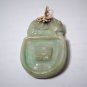 Vintage Chinese Hand Carved Apple Green Jadeite Pendant