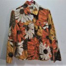 Vintage 90s CHICO'S Sunflower Print Trucker Style Jacket Size 0