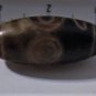 Old Tibetan Used Weathered Oily Agate 2-Eye 2-Money Hook Dzi Bead 4.4 CM