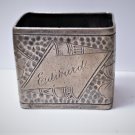 Antique Victorian Aesthetic Sterling Silver Square Napkin Ring
