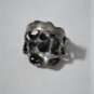 Vintage Sterling Silver Modernist Brutalist Garnet Artisan Flower Ring Size 8