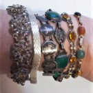 Vintage Sterling 925 Silver Art Deco to Modern Bracelets Lot Collection 10 Piece