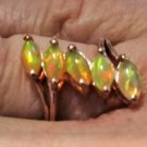 Vtg Sterling Silver Rose Gold vermeil Lovely Welo Opal Ring Size 9.5