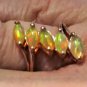 Vtg Sterling Silver Rose Gold vermeil Lovely Welo Opal Ring Size 9.5