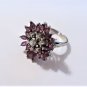Vintage Art Deco Mid Century Palladium Diamond Ruby Ring Size 7