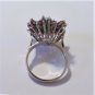 Vintage Art Deco Mid Century Palladium Diamond Ruby Ring Size 7