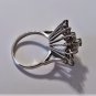 Vintage Art Deco Mid Century Palladium Diamond Ruby Ring Size 7