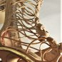 MLE Mia Ltd Edition Nefertiti Tall Tan Suede Gladiator Heels Size 10