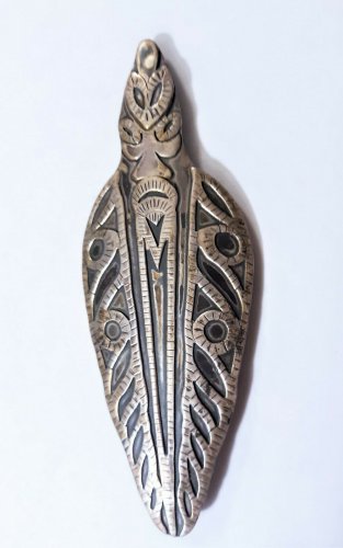 Vintage Sterling Silver Pin Brooch of an Ancient Viking War Shield