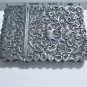 Antique Burma/India Sterling Silver Repousee Card Case w Elephant and Horse