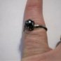 Edwardian Sterling Silver Ravens Claw Prong Hematite Ball Bead Ring 6.5 UNCAS