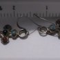 Vintage Sterling 925 Silver Multi Stones Cross Dangle Earrings MEXICO