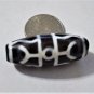 Tibetan Oily Agate 2-Eye Ritual Bottle Stripes Dzi Bead 4.2 CM