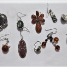 Vintage Nice Sterling Silver Single Earrings Lot Collection of 9