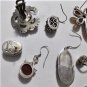 Vintage Nice Sterling Silver Single Earrings Lot Collection of 9