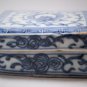 Antique Ming or Qing Blue White Porcelain Hand Inscribed Scholar Ink Box