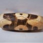 Old Tibetan 3-Eyed Tiger Tooth Used Weathered Oily Agate Dzi Bead 3.2 CM