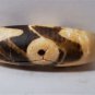 Old Tibetan 3-Eyed Tiger Tooth Used Weathered Oily Agate Dzi Bead 3.2 CM