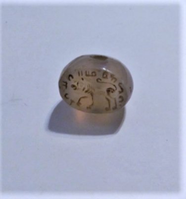 Ancient Achaemenid to Sassanian Persian Agate Lion Stamp Seal w Pahlavi Script