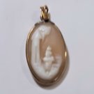 Antique Victorian 10K Haunting Romantic Scenic Cameo Pendant