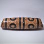 Old Tibetan Used Weathered Oily 8-Eyed Striped Brown Tan Agate Dzi Bead 5.9 CM