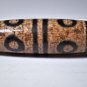 Old Tibetan Used Weathered Oily 8-Eyed Striped Brown Tan Agate Dzi Bead 5.9 CM