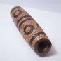 Old Tibetan Used Weathered Oily 8-Eyed Striped Brown Tan Agate Dzi Bead 5.9 CM