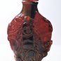 Vintage Chinese Carved Cherry Amber Buddha and Boys Snuff Bottle