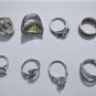 Vintage Sterling Silver Assorted Rings Lot Collection of Eight~ 70 Gr