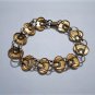 Antique Edwardian 12K GF Floral Enameled Link Bracelet