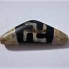 Tibetan Oily Agate Horned Dzi Bead with Earth & Swastika 5.6 CM