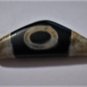 Tibetan Oily Agate Horned Dzi Bead with Earth & Swastika 5.6 CM
