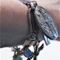 Vtg Sterling 925 Heavy Toggle Bracelet w Collection of Religious Charms Crosses