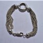 Vintage Sterling Silver Multi-Chain & Ring Bracelet ITALY 7"