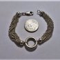 Vintage Sterling Silver Multi-Chain & Ring Bracelet ITALY 7"